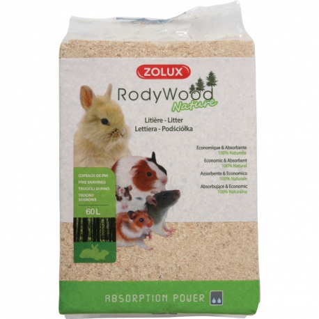 Zolux Rodywood Nature Lecho Natural para Pequeños Mamíferos