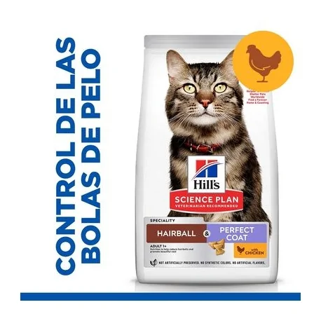Hills Science Plan Hairball & Perfect Coat Pienso Para Gatos con Pollo