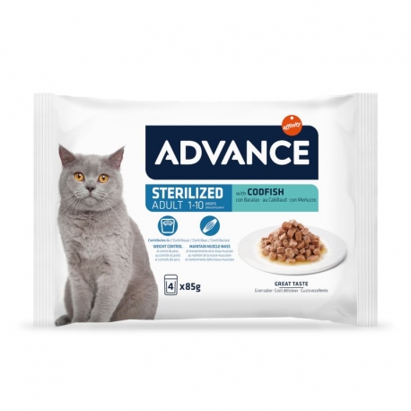 Comida Húmeda de Bacalao para Gatos Esterilizados Advance