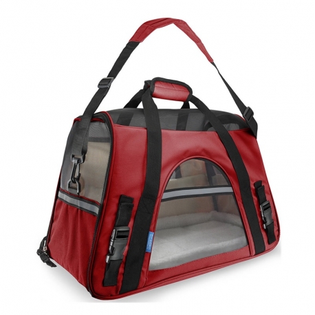 Freedog Transportín para Perros y Gatos Color Rojo