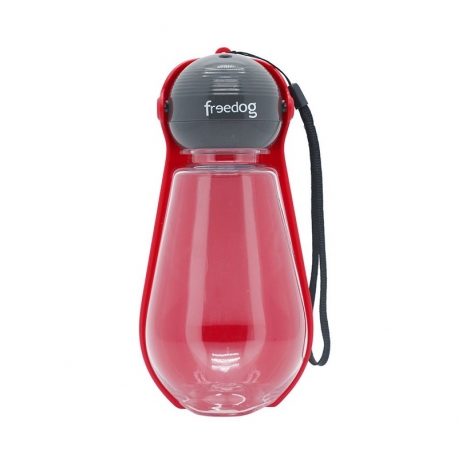 Freedog Bebedero de Viaje para Perros y Gatos Color Rojo
