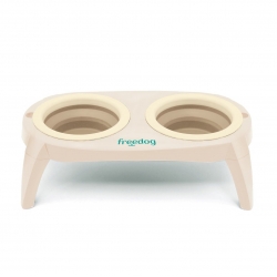 Freedog Comedero Bebedero para Perros y Gatos Color Beige