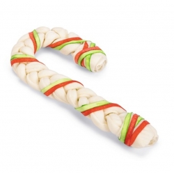 Bastón Navideño Masticable de Piel Snack para Perros Beeztees