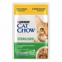 Purina Cat Chow Sterilized Comida Húmeda en Gelatina para Gatos con Pollo