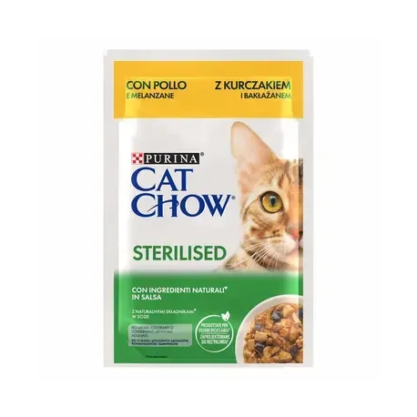 Purina Cat Chow Sterilized Comida Húmeda en Gelatina para Gatos con Pollo