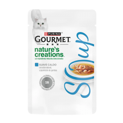 Gourmet Nature´s Creations Soup Comida Humeda en Caldo para Gatos con Atún y Gamba
