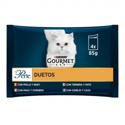 Gourmet Perle Duo Filetes de Carnes en Salsa Comida Húmeda para Gatos