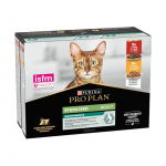 Pro Plan Sterilised Pollo y Buey Comida Húmeda en Salsa para Gatos Esterilizados