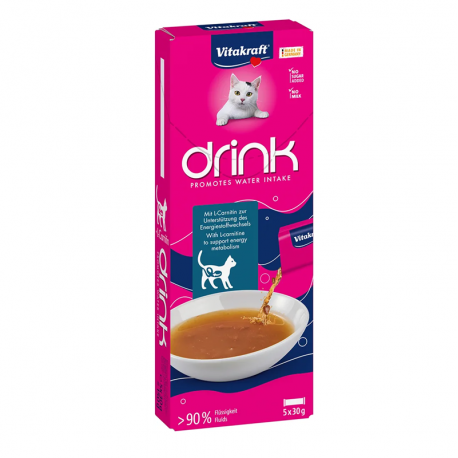 Vitakraft Drink Snack Líquido para Gatos de Salmón con L-Carnitina