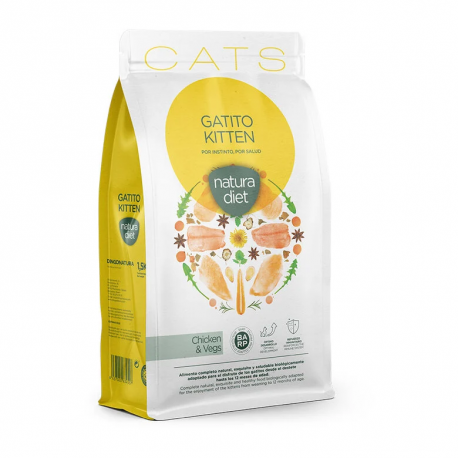 Natura Diet Kitten Pienso para Gatitos con Pollo y Vegetales
