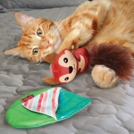 Kong Pull A Partz Ardilla de Peluche para Gatos 2 en 1 con Catnip