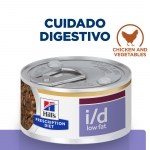 Hills Prescription Diet i/d Low Fat lata para perros de pollo estofado y verduras