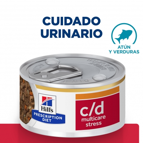 Pack Comida Húmeda Hills Prescription diet C/D Stress Estofado para gatos de Atún y Vegetales