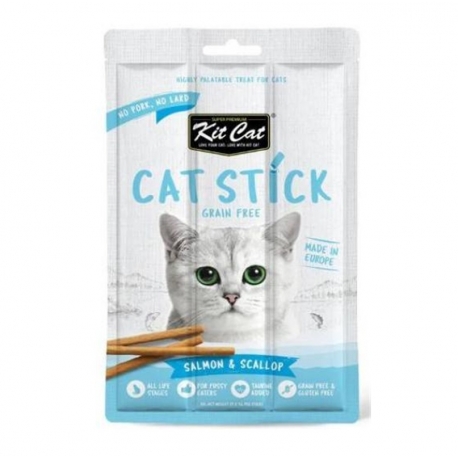 Kit Cat Cat Stick Salmón y Vieiras Snack para Gatos
