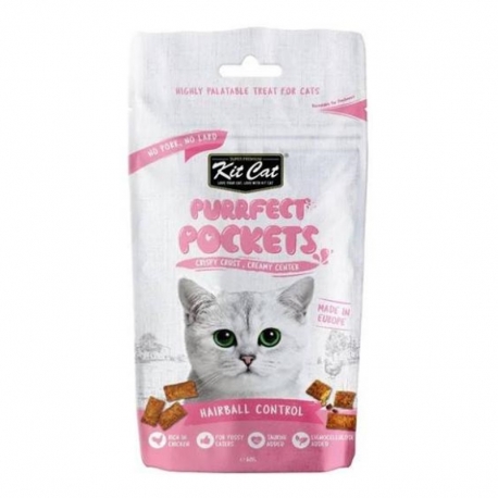 Kit Cat Purrfect Pockets Snack para Gatos Control de Bolas de Pelo