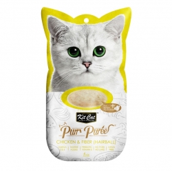 Kit Cat PurrPuree Snack para Gatos Hairball Control Pollo y Fibra
