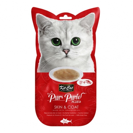 Kit Cat PurrPuree Snack para Gatos Skin & Coat Atún