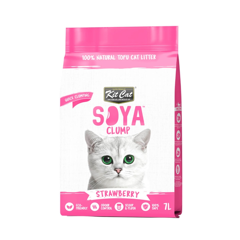 Kit Cat Arena para Gatos Eco SoyaClump Aroma Fresa Guaw
