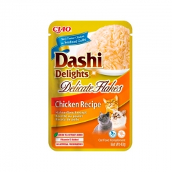Churu Dashi Delight Flakes Comida Húmeda en Caldo con Pollo
