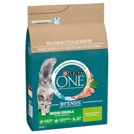Purina One Bifensis Indoor Formula Pienso para Gatos de Interior con Pavo