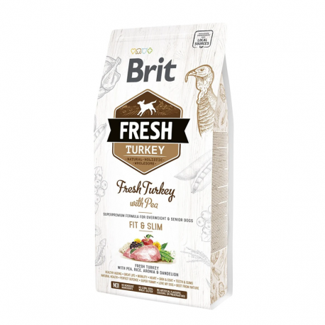 Brit fresh light fit & slim pavo guisantes pienso para perros