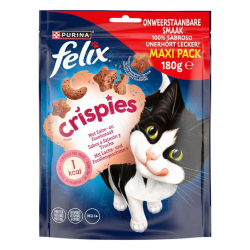 Felix Crispies Maxi Pack Snack para Gatos de Salmón y Trucha