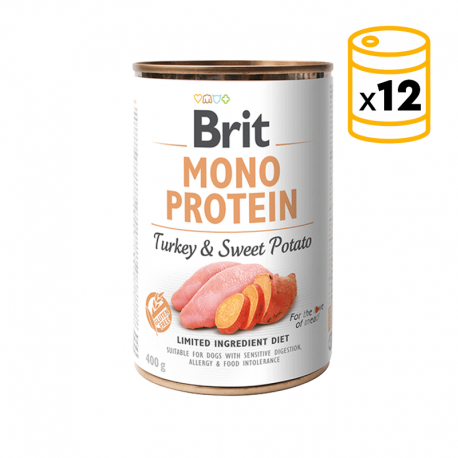 Brit mono protein pavo y con patata latas para perro