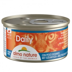 Almo Nature Daily Comida Húmeda en Mousse para Gatos con Pescado del Océano