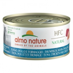 Almo Nature HCF Natural Comida Húmeda para Gatos con Atún, Pollo y Queso