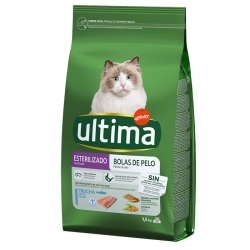 Ultima Pienso para Gatos Esterilizados Control Bolas de Pelo