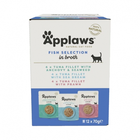 Applaws Multipack Sobres de Comida Húmeda en Caldo para Gatos con Pescado