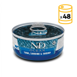 Pack de latas Farmina ND Ocean para gatos de Atún, Sardina y Gamba