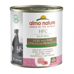 Almo Nature HCF Natural Comida Húmeda con Caldo para Perros con Ternera y Jamón