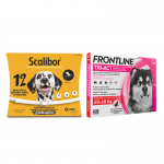 Pack Súper Protección: collar Scalibor 65cm + Frontline Tri-Act 3 pipetas (40-60kg) para perros gigantes