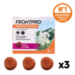 Pack Súper Protección: Frontpro Comprimidos Masticables 2-4kg + Frontline Tri-Act 3 pipetas (2-5kg) para perros mini