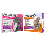 Pack Súper Protección: Frontpro Comprimidos Masticables 25-50kg + Frontline Tri-Act 3 pipetas (20-40kg) para perros grandes