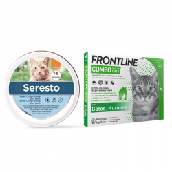 Pack Súper Protección: collar Seresto gato + Frontline Spot Combo 3 pipetas para gatos