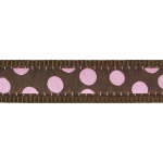 RedDingo Collar para Perros Marrón con Puntos Rosas