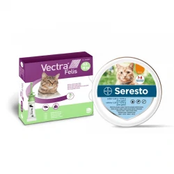 Pack Súper Protección: collar Seresto para gatos + Vectra Felis 3 pipetas gato