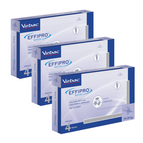 Effipro Spot On Pack Ahorro 12 pipetas para perros medianos (10-20kg)