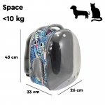 Mochila Space Con Flores Azul Nayeco