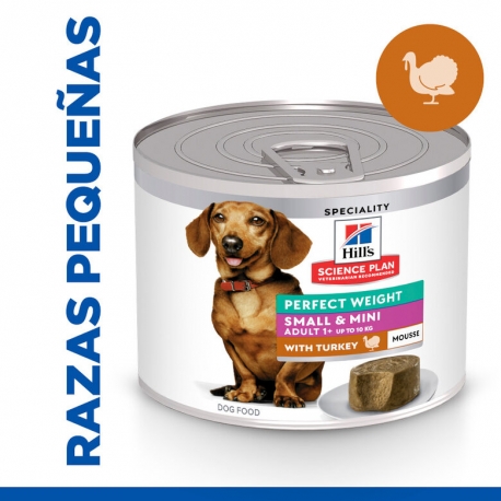 Hills Science Plan Small & Mini Perfect Weight Comida Húmeda Para Perros Pequeños con Pavo