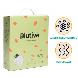 Arena aglomerante Blutive® para gatos aroma Aloe Vera 6L