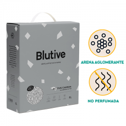 Arena aglomerante Blutive® para gatos aroma Carbón Activo 6L