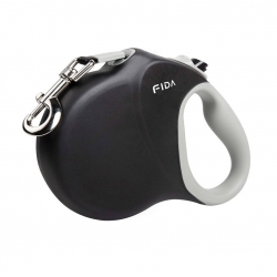 Fida Correa Para Perros Retráctil Color Negro Extralarga