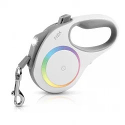 Fida Correa Extensible Para Perros Medianos y Grandes con Luz LED Color Blanco