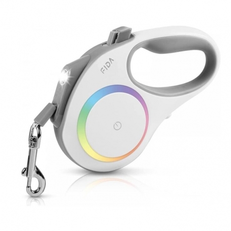 Fida Correa Extensible Para Perros Medianos y Grandes con Luz LED Color Blanco