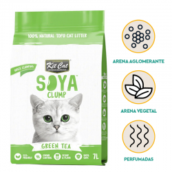 Kit Cat Arena para Gatos Eco SoyaClump Aroma Té Verde
