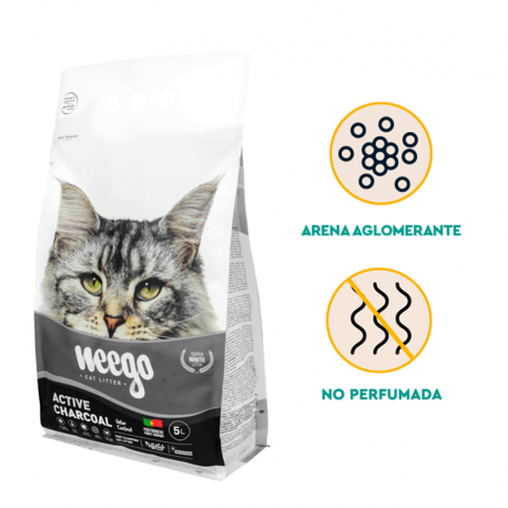 Weego Active Charcoal Arena Aglomerante para Gatos Carbón Activo