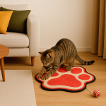 Rascador huella coral con ratón para gatos